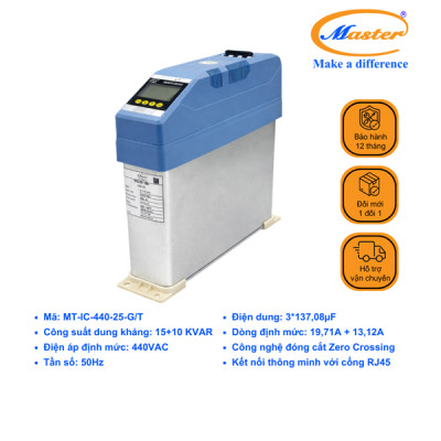 Tụ Bù Thông Minh 3P 25KVAR 440VAC Master - Không Tích Hợp Cuộn Kháng