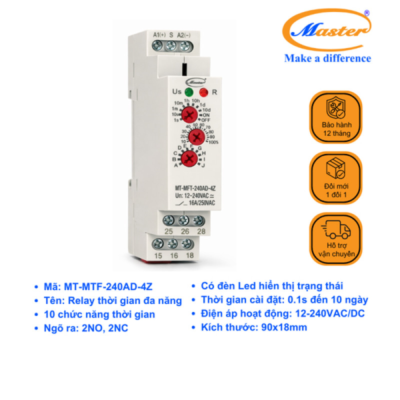 Timer Thời Gian Đa Năng MT-MFT-240AD-4Z Master