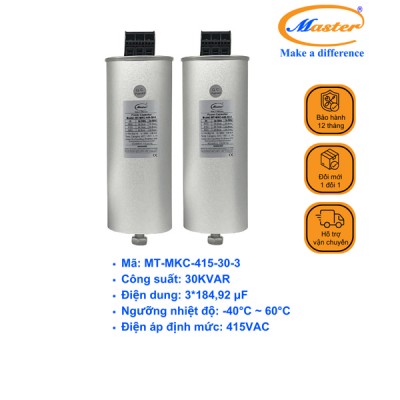 Tụ Bù Chống Cháy Nổ Master Tròn Loại Khô 3P 30KVAR 415VAC