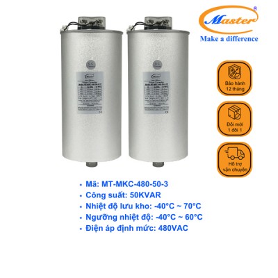 Tụ Bù Chống Cháy Nổ Master Tròn Loại Khô 3P 50KVAR 480VAC