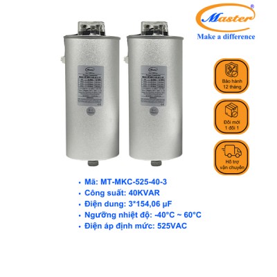 Tụ Bù Chống Cháy Nổ Master Tròn Loại Khô 3P 40KVAR 525VAC