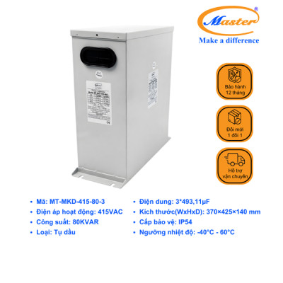 Tụ Bù Chống Cháy Nổ Master 3P 80KVAR 415VAC- LOẠI DẦU, IP54