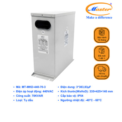 Tụ Bù Chống Cháy Nổ Master 3P 70KVAR 440VAC- LOẠI DẦU, IP54