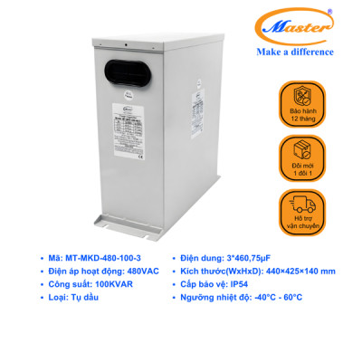 Tụ Bù Chống Cháy Nổ Master 3P 100KVAR 480VAC- LOẠI DẦU, IP54