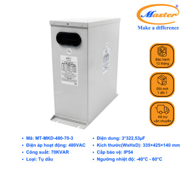 Tụ Bù Chống Cháy Nổ Master 3P 70KVAR 480VAC- LOẠI DẦU, IP54