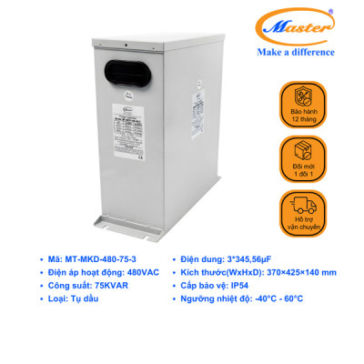 Tụ Bù Chống Cháy Nổ Master 3P 75KVAR 480VAC- LOẠI DẦU, IP54