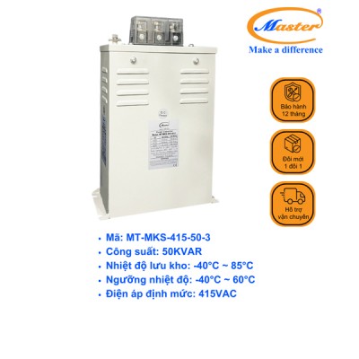 Tụ Bù Chống Cháy Nổ Master Vuông Loại Khô 3P 50KVAR 415VAC