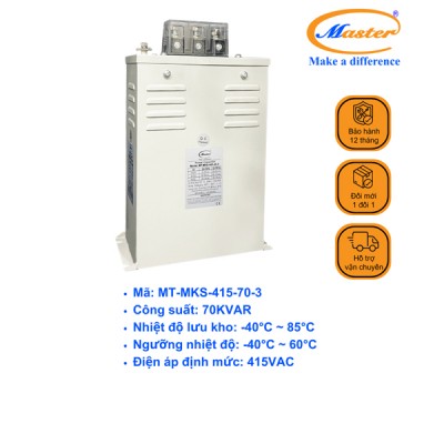 Tụ Bù Chống Cháy Nổ Master Vuông Loại Khô 3P 70KVAR 415VAC