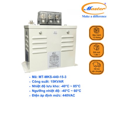 Tụ Bù Chống Cháy Nổ Master Vuông Loại Khô 3P 15KVAR 440VAC