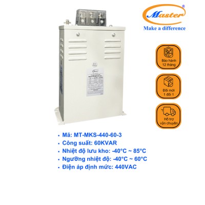 Tụ Bù Chống Cháy Nổ Master Vuông Loại Khô 3P 60KVAR 440VAC