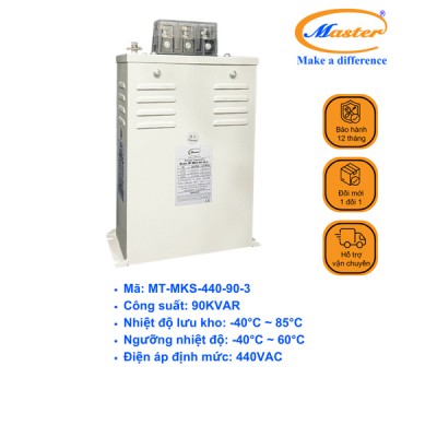 Tụ Bù Chống Cháy Nổ Master Vuông Loại Khô 3P 90KVAR 440VAC