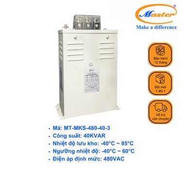Tụ Bù Chống Cháy Nổ Master Vuông Loại Khô 3P 40KVAR 480VAC