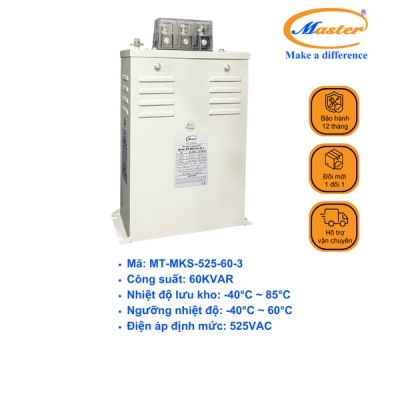 Tụ Bù Chống Cháy Nổ Master Vuông Loại Khô 3P 60KVAR 525VAC