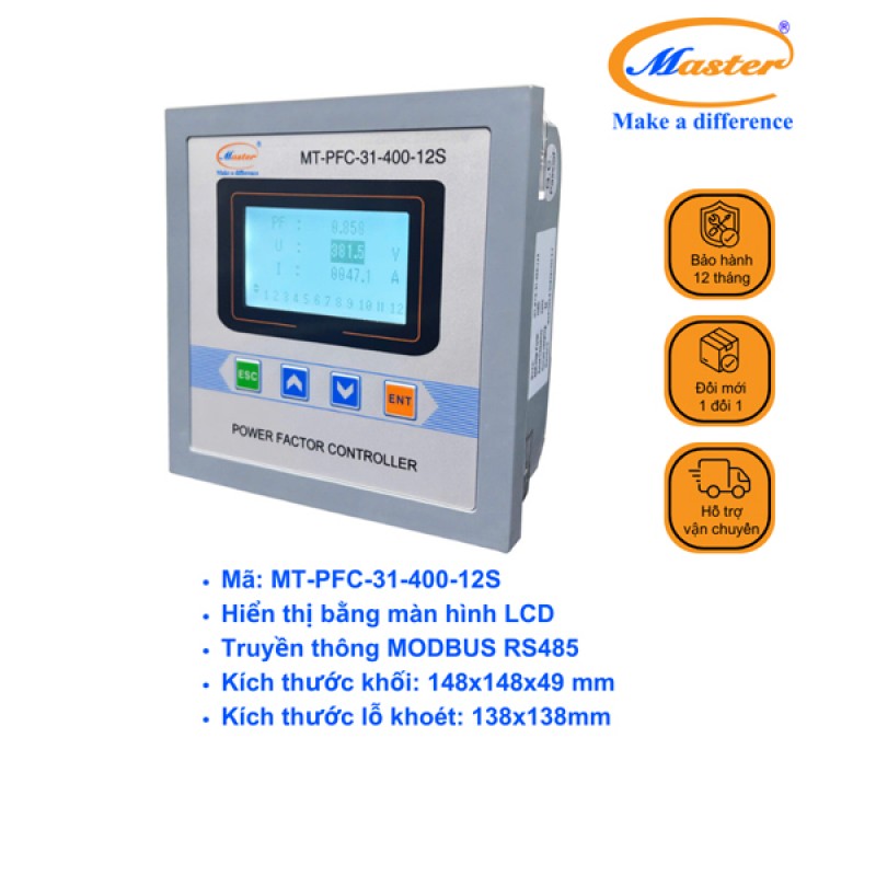 Bộ Điều Khiển Tụ Bù MT-PFC-31-400-12S Master
