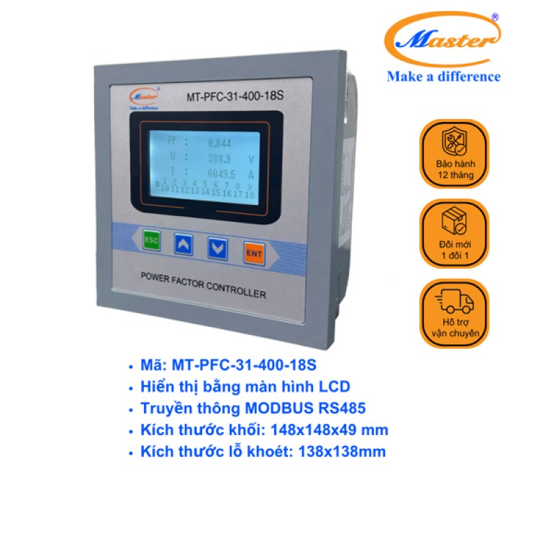 Bộ Điều Khiển Tụ Bù MT-PFC-31-400-18S Master