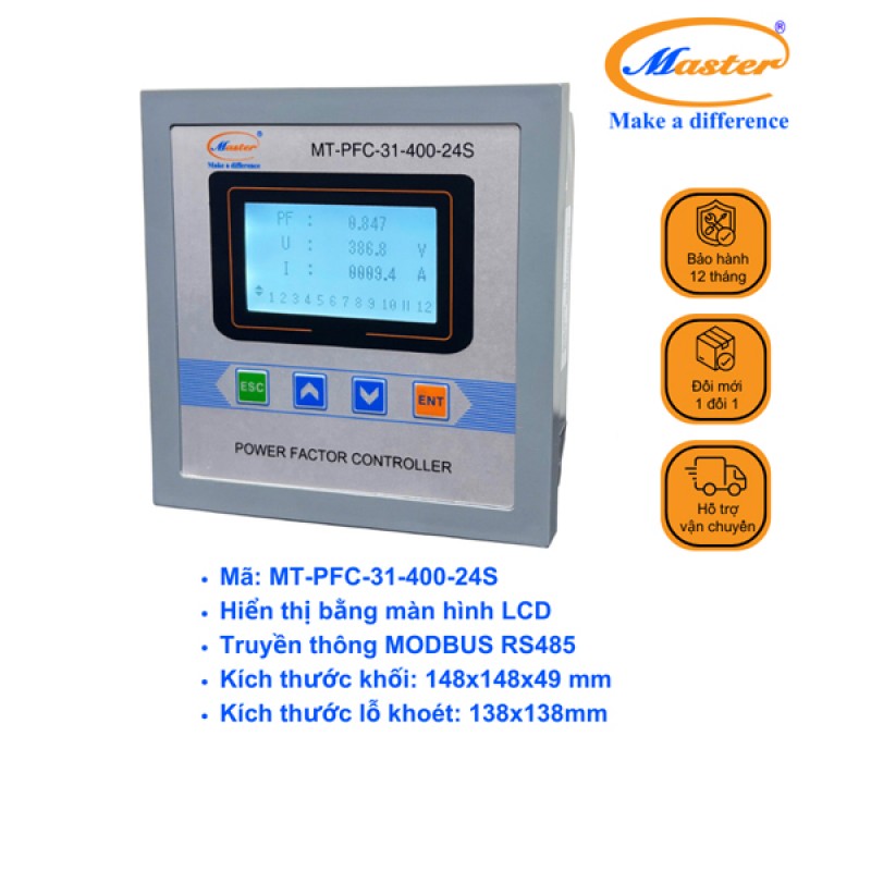 Bộ Điều Khiển Tụ Bù MT-PFC-31-400-24S Master