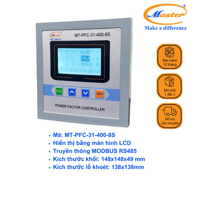 Bộ Điều Khiển Tụ Bù MT-PFC-31-400-8S Master
