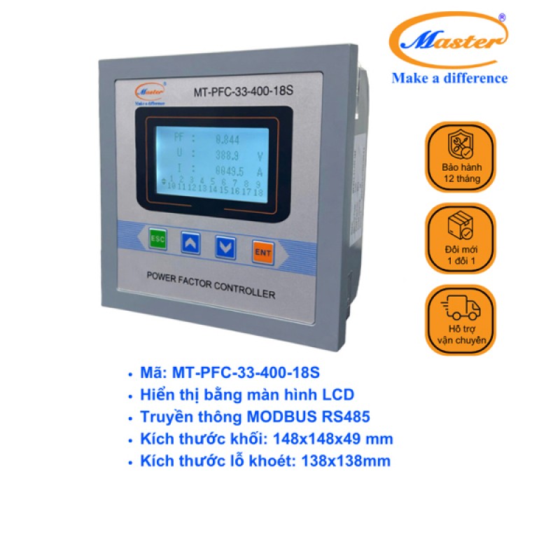 Bộ Điều Khiển Tụ Bù MT-PFC-33-400-18S Master