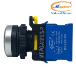 Nút Nhấn ON Có Đèn Xanh Lá MASTER - Loại Tự Giữ, Viền Mạ Bạc