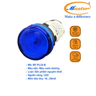 Đèn báo led xanh dương Master