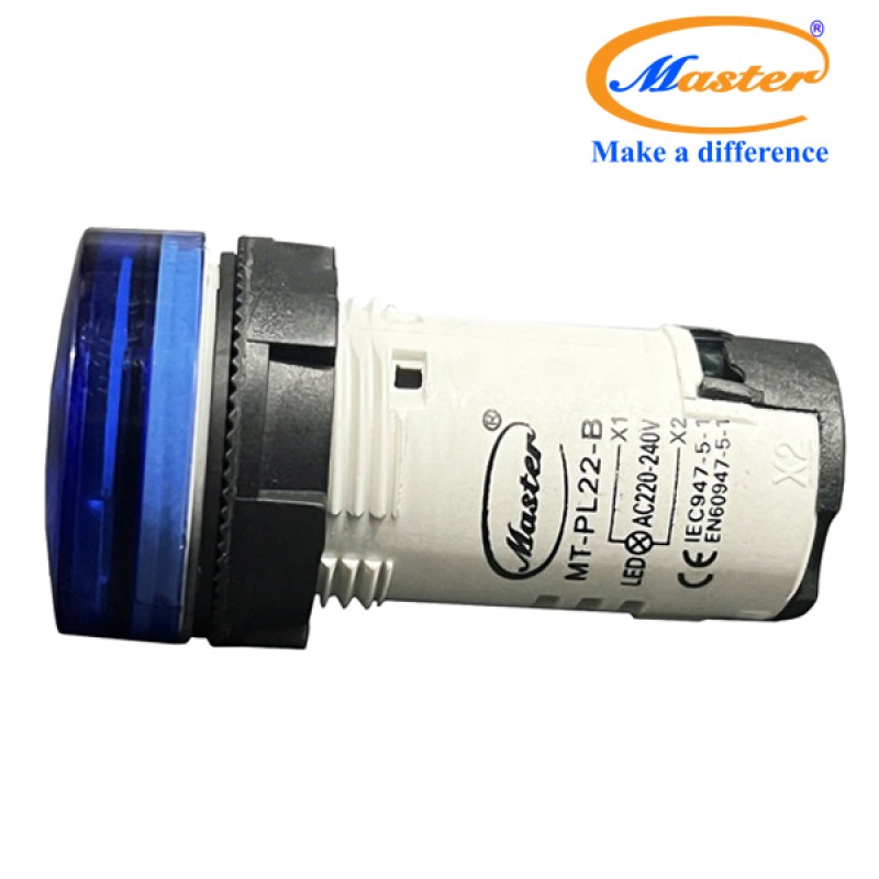 Đèn báo led xanh dương Master