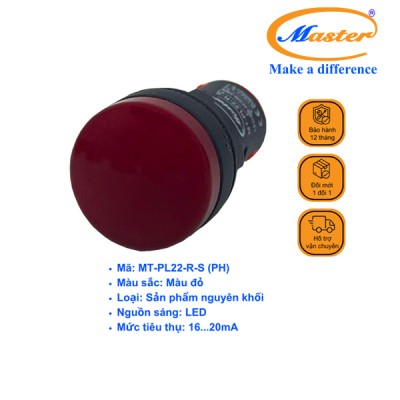 Đèn Báo Pha Đỏ Master - Đầu Vòm Phản Quang