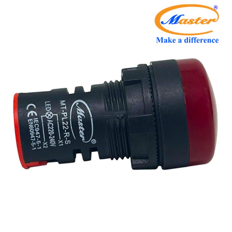 Đèn Báo Pha Đỏ Master - Đầu Vòm Phản Quang