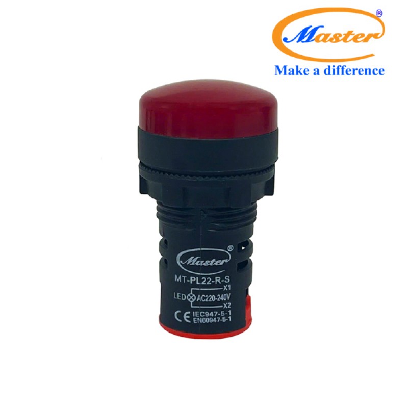 Đèn Báo Pha Đỏ Master - Đầu Vòm Phản Quang