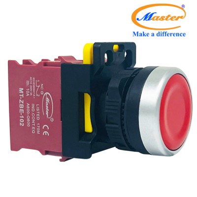 Nút Nhấn OFF Màu Đỏ Master - Viền Mạ Bạc