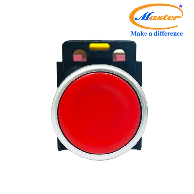 Nút Nhấn OFF Màu Đỏ Master - Viền Mạ Bạc
