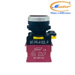Nút Nhấn OFF Có Đèn Đỏ MASTER - Loại Tự Nhả, Viền Mạ Bạc