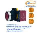 Nút Nhấn OFF Có Đèn Đỏ MASTER - Loại Tự Giữ, Viền Mạ Bạc