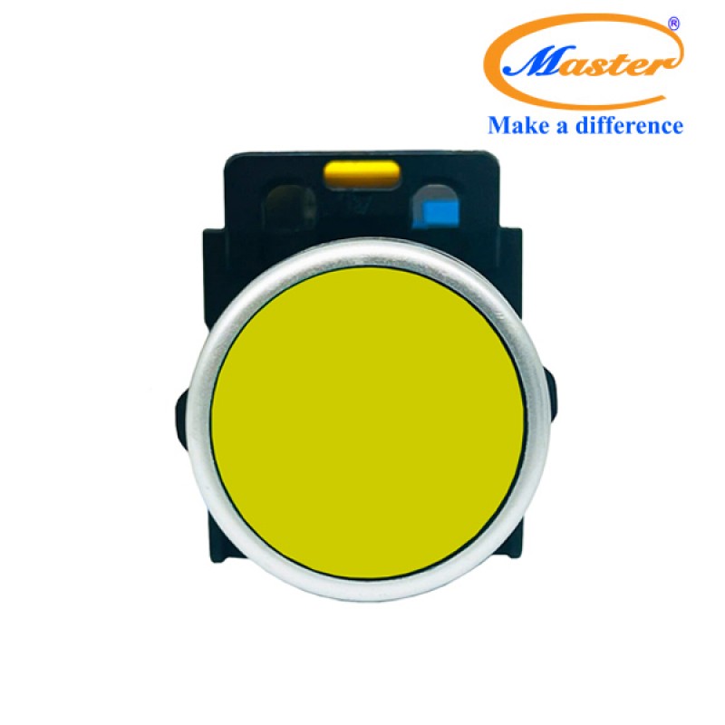 Nút Nhấn RESET Màu Vàng Master - Viền Mạ Bạc