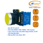 Nút Nhấn RESET Màu Vàng Master - Viền Mạ Bạc