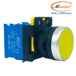 Nút Nhấn RESET Màu Vàng Master - Viền Mạ Bạc