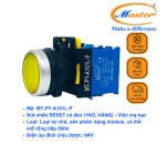 Nút Nhấn RESET Có Đèn Vàng MASTER - Loại Tự Nhả, Viền Mạ Bạc