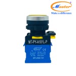 Nút Nhấn RESET Có Đèn Vàng MASTER - Loại Tự Nhả, Viền Mạ Bạc