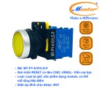 Nút Nhấn RESET Có Đèn Vàng MASTER - Loại Tự Giữ, Viền Mạ Bạc