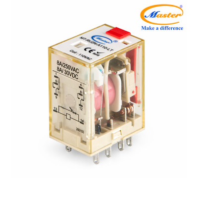 Relay Trung Gian 8 Chân 110VAC MT-RU2N-A110-LT Master