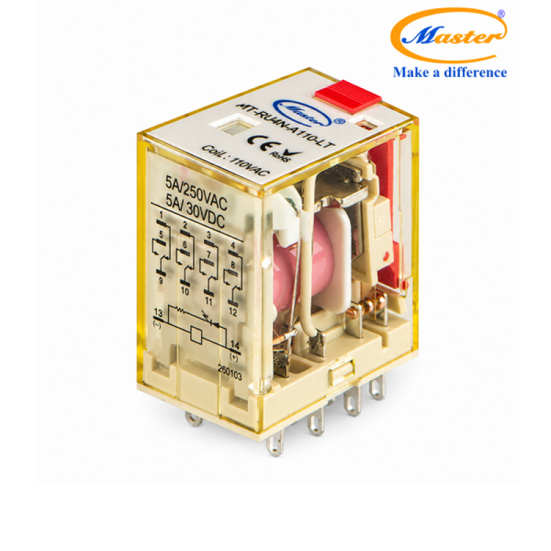 Relay Trung Gian 14 Chân 110VAC MT-RU4N-A110-LT Master
