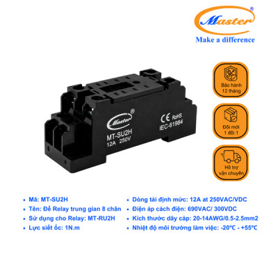 Đế Relay Trung Gian 8 Chân 12A MT-SU2H Master