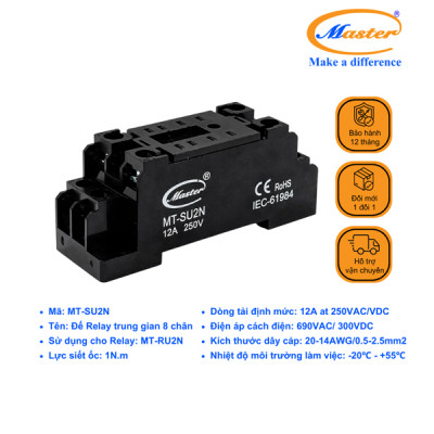 Đế Relay Trung Gian 8 Chân MT-SU2N Master