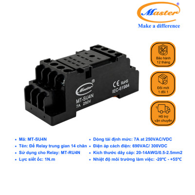 Đế Relay Trung Gian 14 Chân MT-SU4N Master