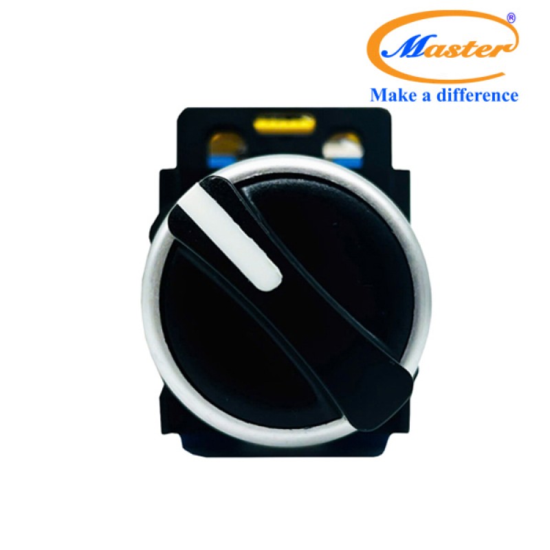 Công Tắc Xoay 2 Vị Trí Master - Viền Mạ Bạc