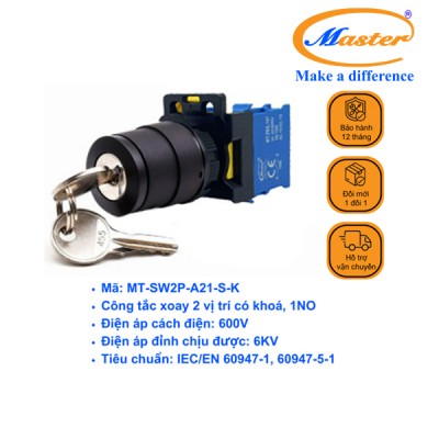Công Tắc Xoay 2 Vị Trí Có Khoá Master