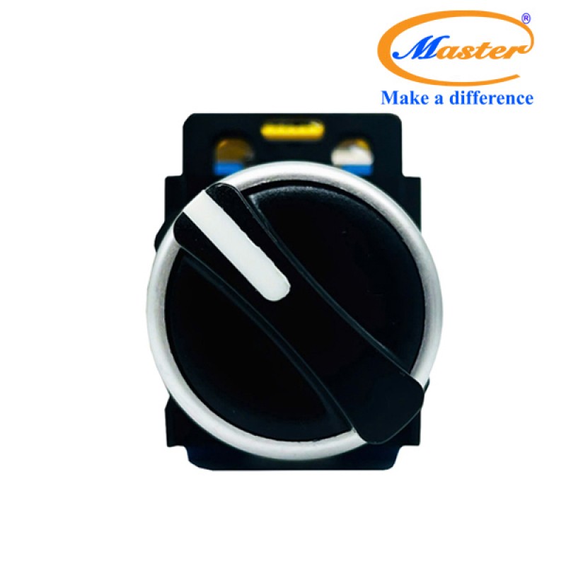 Công Tắc Xoay 3 Vị Trí Master - Viền Mạ Bạc