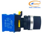 Công Tắc Xoay 3 Vị Trí Master - Viền Mạ Bạc