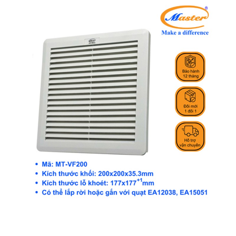 Miệng Gió Có Lọc Bụi Có Gioăng Kín Nước MT-VF200