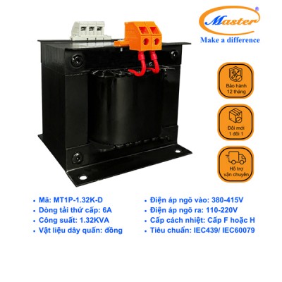 Máy Biến Áp Cách Ly 1 Pha MT1P-1.32K-D Master