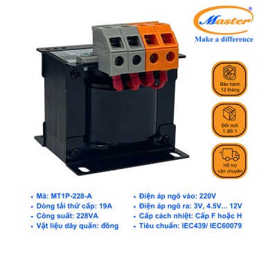 Máy Biến Áp Cách Ly 1 Pha MT1P-228-A Master